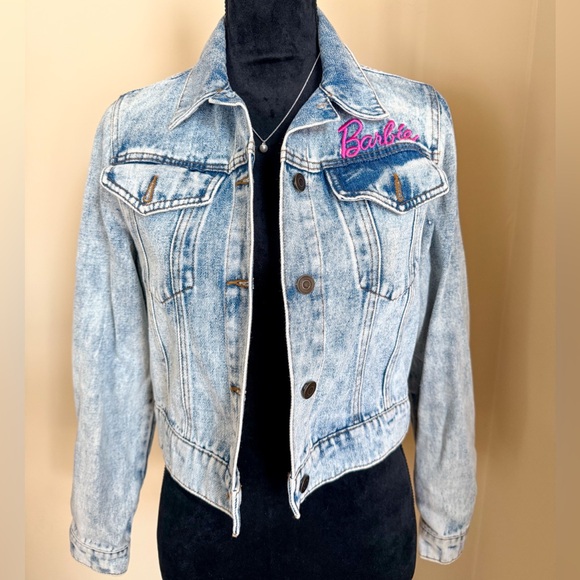 Barbie Blue Denim Jacket with Pink Logo - Picture 2 of 6